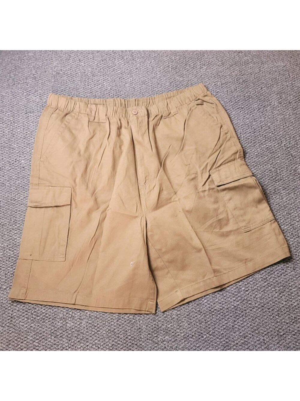 Boulder Creek Cargo Shorts Mens 2XL Big Tall Khaki Elastic LL Chino y2K Beige
